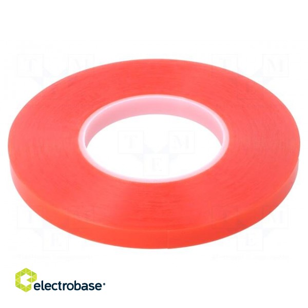 Tape: fixing | W: 12mm | L: 50m | Thk: 0.22mm | modified acryl | red