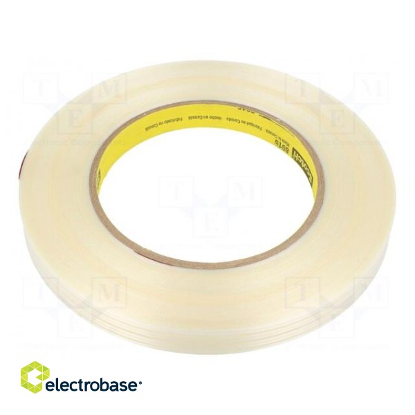 Tape: fixing | W: 12mm | L: 55m | Thk: 0.15mm | synthetic rubber | 3%