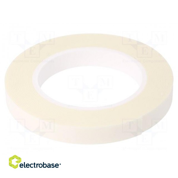Tape: fixing | W: 15mm | L: 5.5m | Thk: 1mm | two-sided adhesive | white