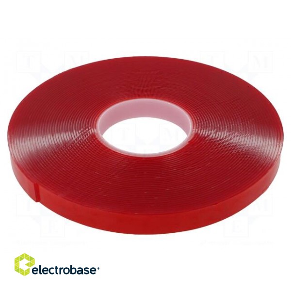 Tape: fixing | W: 19mm | L: 16.5m | Thk: 2mm | double-sided | acrylic