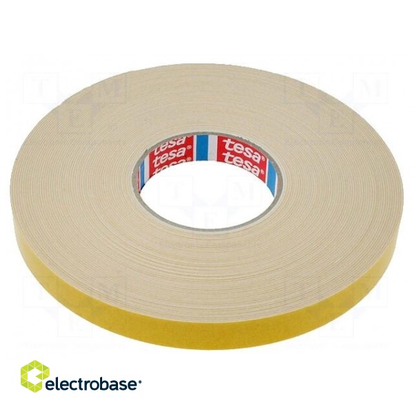 Tape: fixing | W: 19mm | L: 25m | Thk: 1.1mm | double-sided | acrylic | 80°C