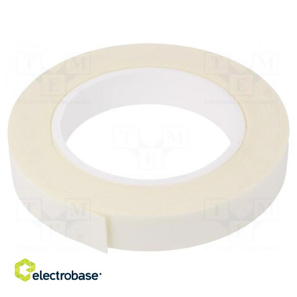 Tape: fixing | W: 19mm | L: 5.5m | Thk: 1mm | two-sided adhesive | white