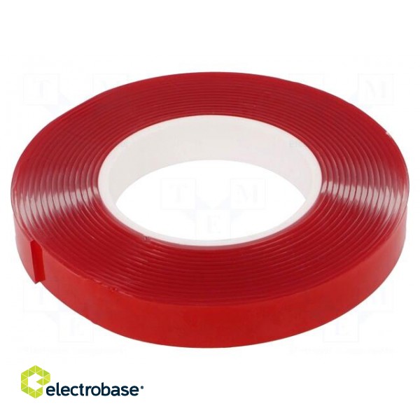 Tape: fixing | W: 19mm | L: 5.5m | Thk: 2mm | double-sided | acrylic | 8N/cm