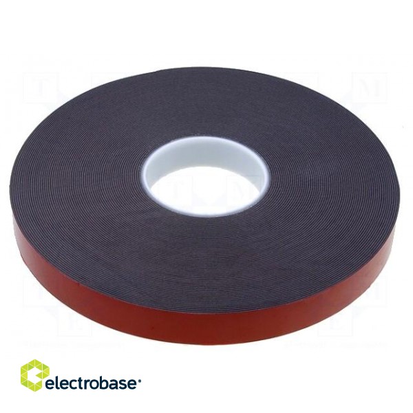 Tape: fixing | W: 25mm | L: 33m | Thk: 1.1mm | double-sided | acrylic | 90°C