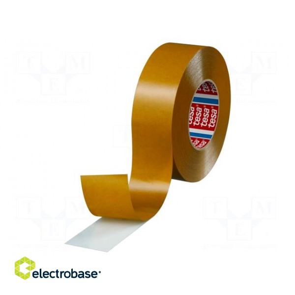 Tape: fixing | W: 50mm | L: 50m | Thk: 225um | double-sided | white | 60°C