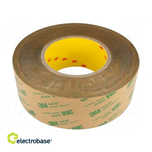 Tape: fixing | W: 50mm | L: 55m | Thk: 0.13mm | acrylic | transparent | 10GΩ