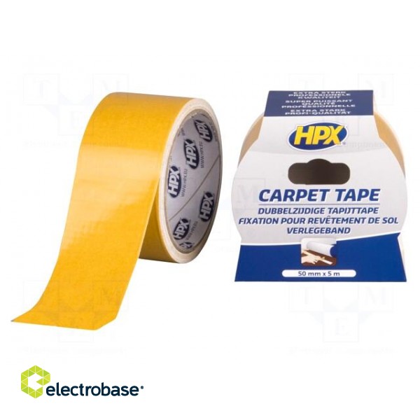 Tape: fixing | W: 50mm | L: 5m | double-sided | white