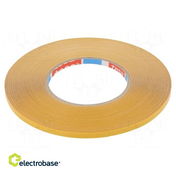 Tape: fixing | W: 6mm | L: 50m | Thk: 225um | double-sided | white | 60°C
