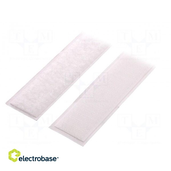 Tape: hook and loop | W: 20mm | L: 5m | Thk: 3mm | rubber | white | -10÷60°C image 2