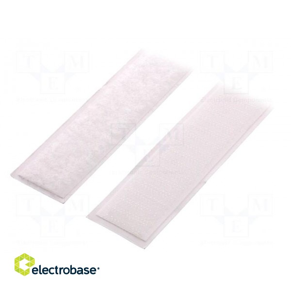 Tape: hook and loop | W: 25mm | L: 5m | Thk: 3mm | rubber | white | -10÷60°C image 2