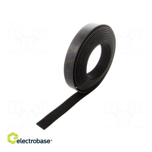 Tape: hook and loop | W: 25mm | L: 5m | Thk: 5.7mm | acrylic | black