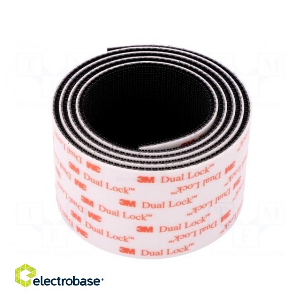 Tape: velcro | W: 50mm | L: 1m | Thk: 5.7mm | acrylic | black | -29÷93°C фото 2