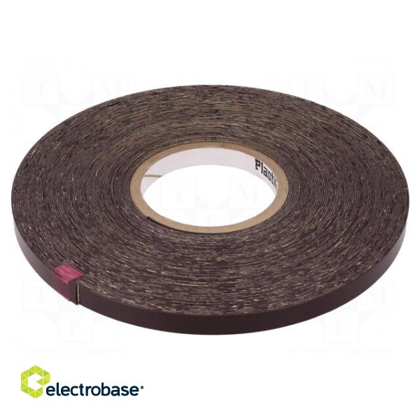 Tape: magnetic | W: 12mm | L: 30m | Thk: 0.84mm | acrylic | brown | -40÷71°C