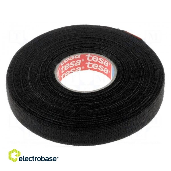Fabric tape | PET wool | W: 15mm | L: 25m | black