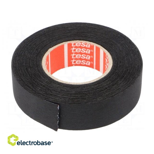 Tape: textile | W: 19mm | L: 15m | Thk: 260um | Automotive | rubber | black