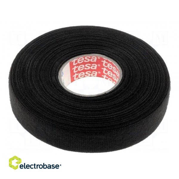 Tape: textile | W: 19mm | L: 25m | Thk: 0.3mm | Automotive | black | 105°C