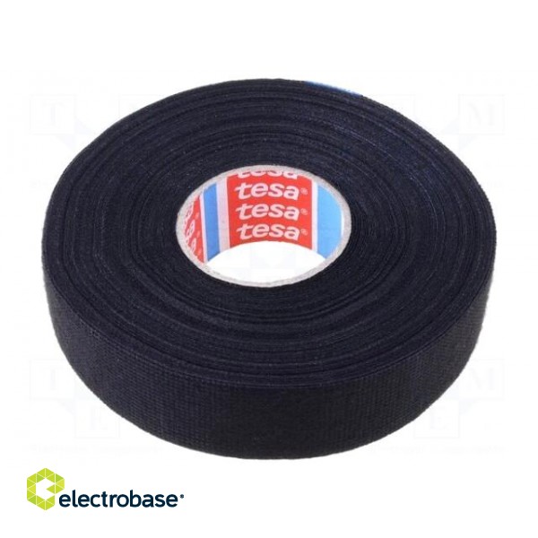 Fabric tape | PET wool | W: 25mm | L: 25m | black