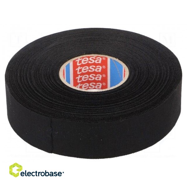 Fabric tape | PET wool | W: 25mm | L: 25m | black