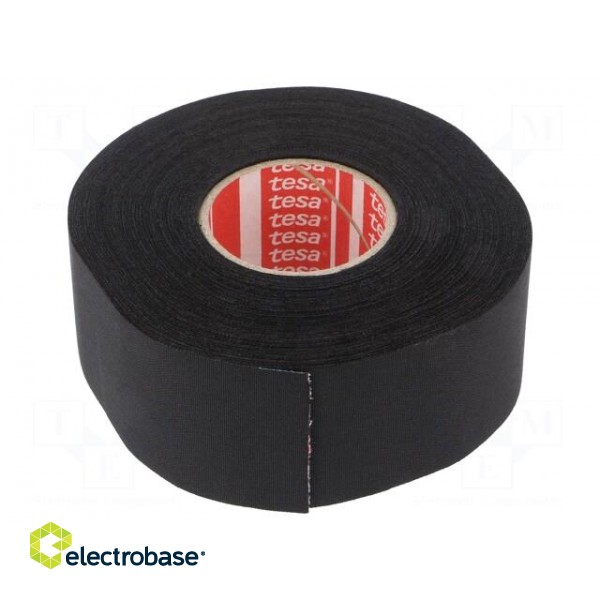 Tape: textile | W: 38mm | L: 25m | Thk: 260um | Automotive | rubber | black