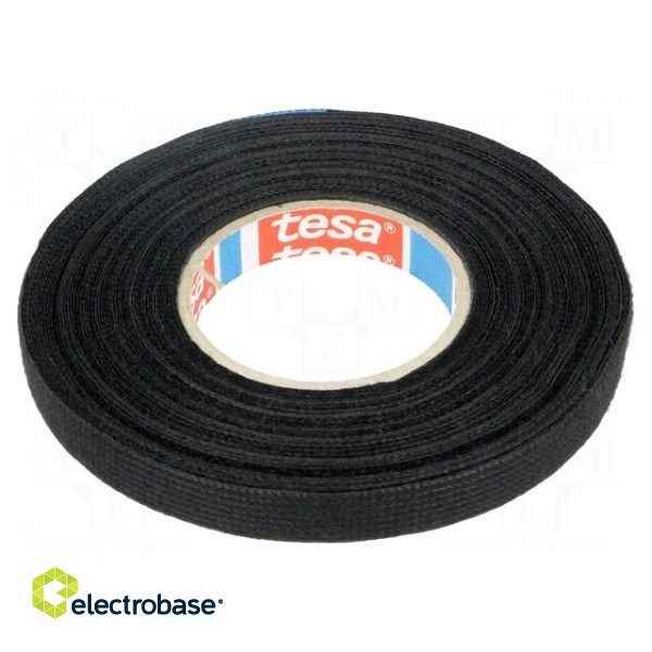 Fabric tape | PET wool | W: 9mm | L: 15m | black