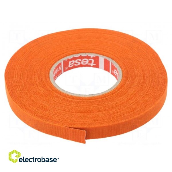 Tape: textile | W: 9mm | L: 25m | Thk: 260um | Automotive | acrylic | orange