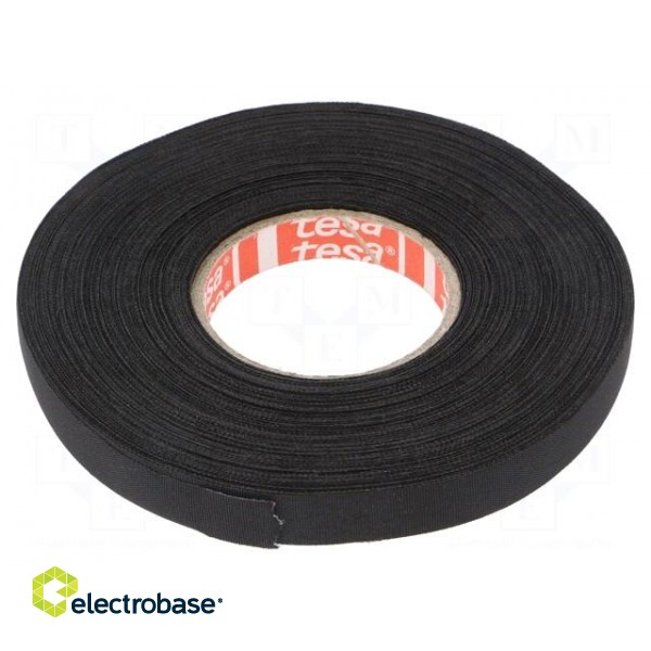 Fabric tape | PET wool | W: 9mm | L: 25m | black