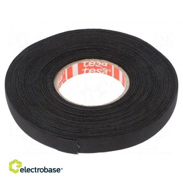 Tape: textile | W: 9mm | L: 25m | Thk: 260um | Automotive | rubber | black