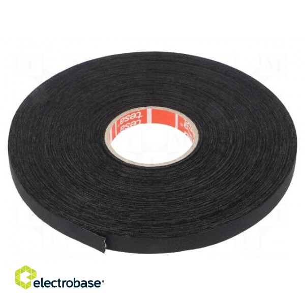 Fabric tape | PET wool | W: 9mm | L: 50m | black