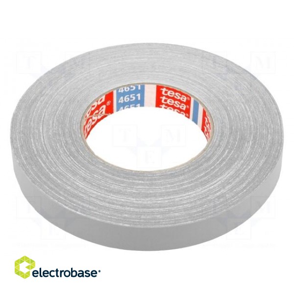 Tape: duct | W: 19mm | L: 50m | Thk: 0.31mm | grey | natural rubber | 13%