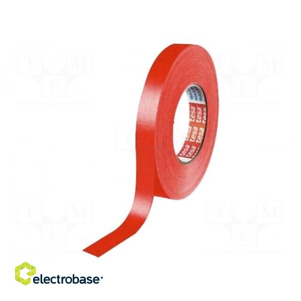 Tape: duct | W: 19mm | L: 50m | Thk: 0.31mm | red | natural rubber | 13%