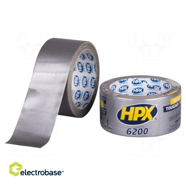 Tape: duct | W: 48mm | L: 10m | Thk: 0.3mm | silver | natural rubber | 12%