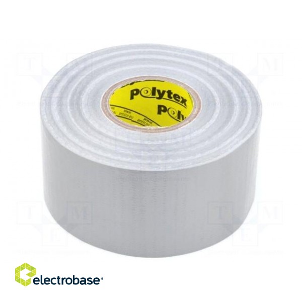 Tape: duct | W: 48mm | L: 25m | Thk: 0.23mm | silver | natural rubber | 10%