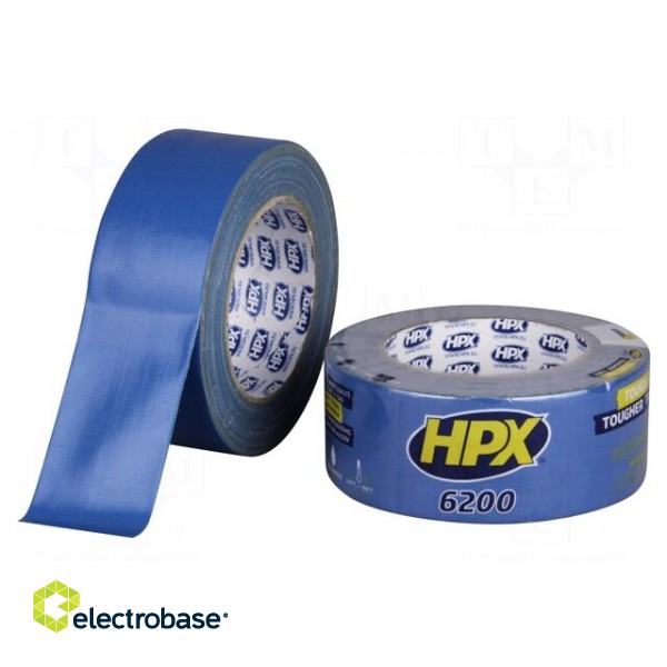 Tape: duct | W: 48mm | L: 25m | Thk: 0.3mm | blue (bright) | max.60°C | 12%