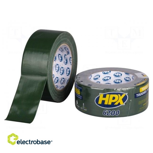 Tape: duct | W: 48mm | L: 25m | Thk: 0.3mm | green | natural rubber | 12%
