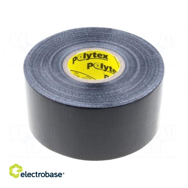Tape: duct | W: 48mm | L: 25m | Thk: 0.25mm | black | natural rubber | 15%