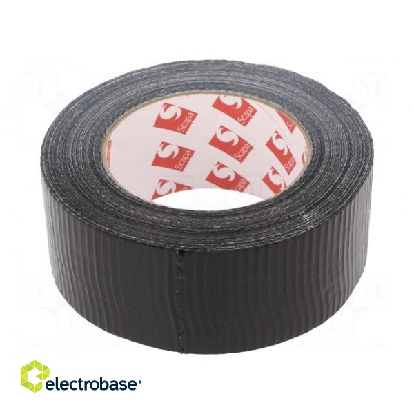 Tape: duct | W: 48mm | L: 50m | Thk: 0.14mm | black | rubber | -10÷75°C
