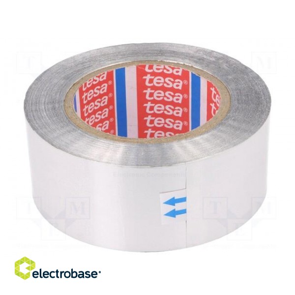 Tape: duct | W: 50mm | L: 50m | Thk: 0.07mm | grey | acrylic | aluminium