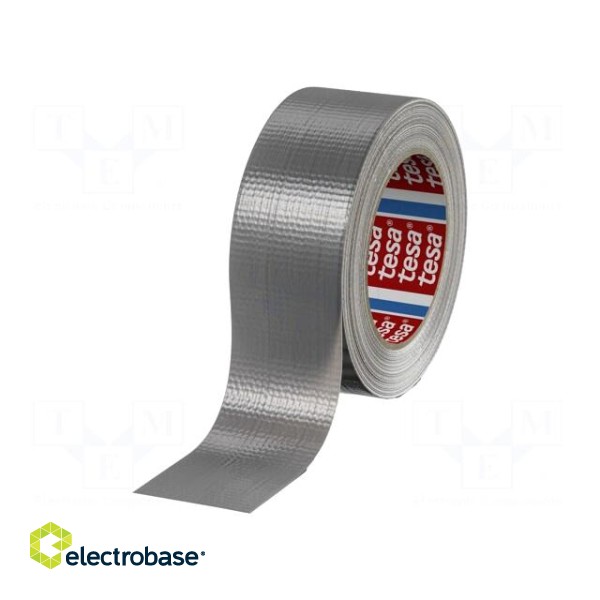 Tape: duct | W: 50mm | L: 50m | Thk: 0.175mm | grey | synthetic rubber