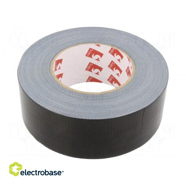 Tape: duct | W: 50mm | L: 50m | Thk: 0.23mm | black | rubber | -20÷75°C