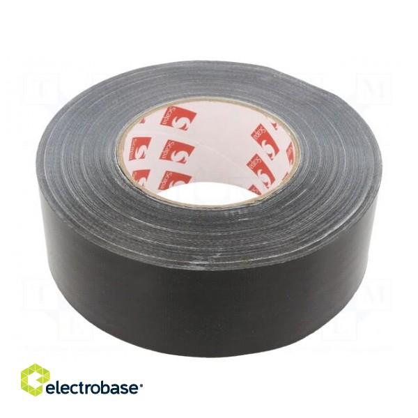 Tape: duct | W: 50mm | L: 50m | Thk: 0.26mm | black | rubber | -20÷80°C