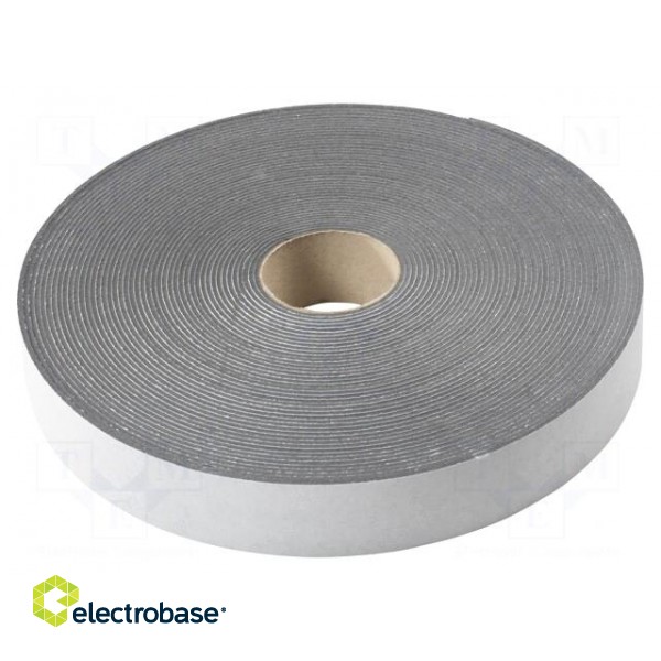 Tape: sealing | W: 50mm | L: 30m | Thk: 3mm | grey | rubber hot-melt | 130% image 2