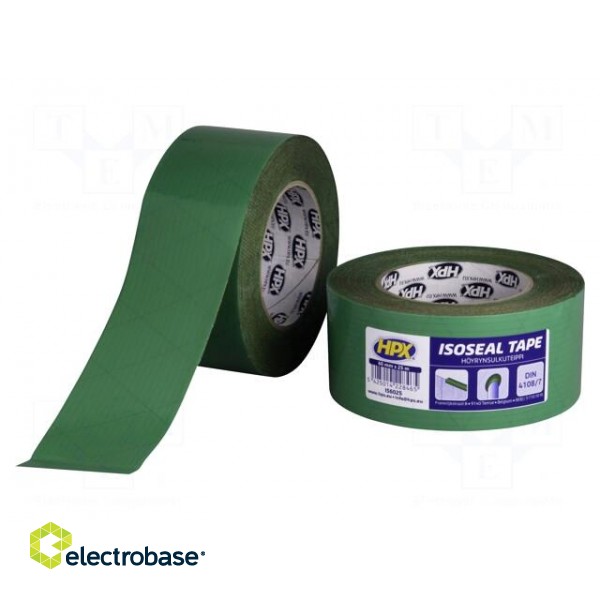 Tape: sealing | W: 60mm | L: 25m | Thk: 0.25mm | green | acrylic | -30÷100°C
