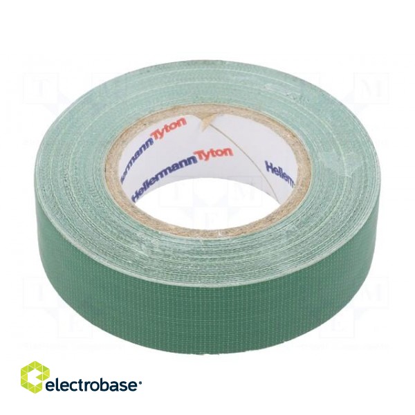 Tape: textile | W: 19mm | L: 10m | Thk: 0.31mm | green | 64N/cm | 10% | rubber