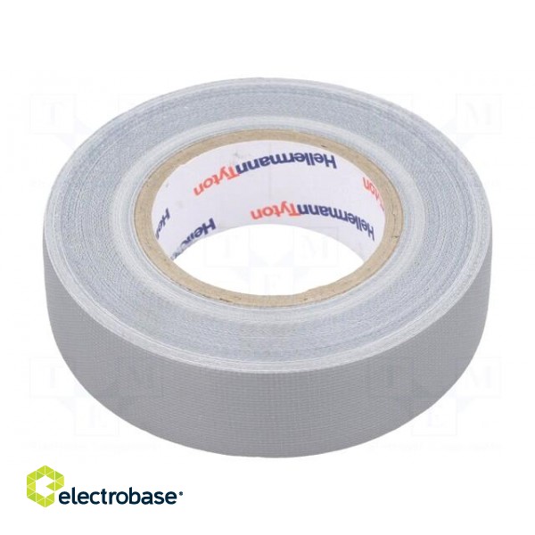Tape: textile | W: 19mm | L: 10m | Thk: 0.31mm | grey | 64N/cm | 10% | rubber