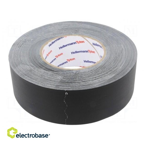 Tape: textile | W: 50mm | L: 50m | Thk: 0.31mm | black | 64N/cm | 10% | rubber