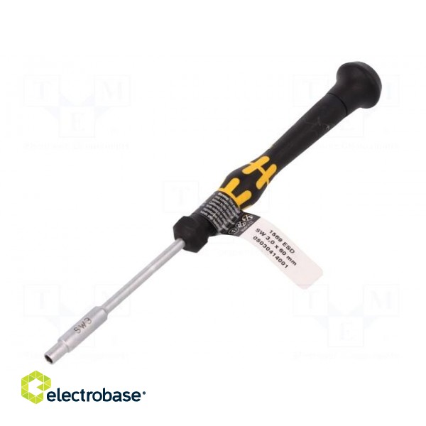 Screwdriver | hex socket | precision | ESD | Blade length: 60mm paveikslėlis 1