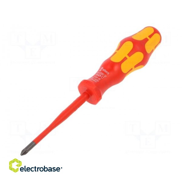 Screwdriver | insulated | Pozidriv® | PZ1 | Blade length: 80mm | 1kVAC image 1