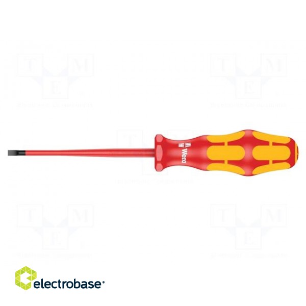 Screwdriver | insulated,slim | slot | 4,0x0,8mm | Blade length: 100mm