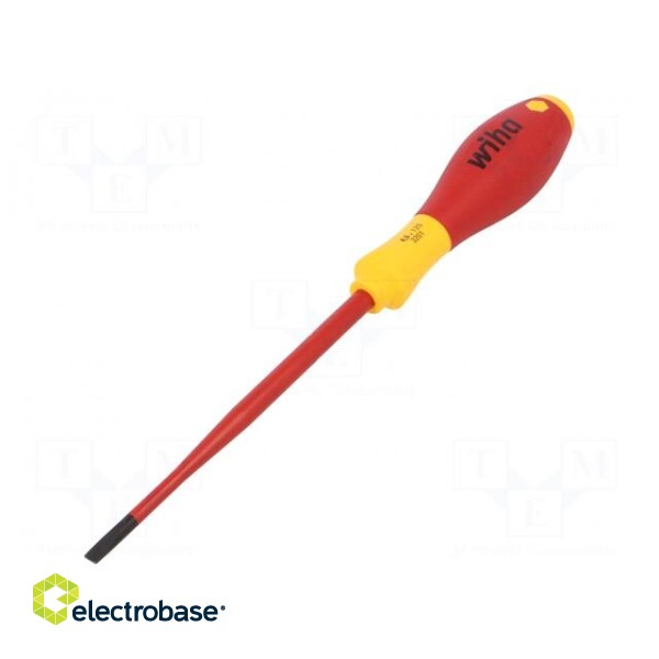 Screwdriver | insulated,slim | slot | 4,5x1,0mm | Blade length: 125mm