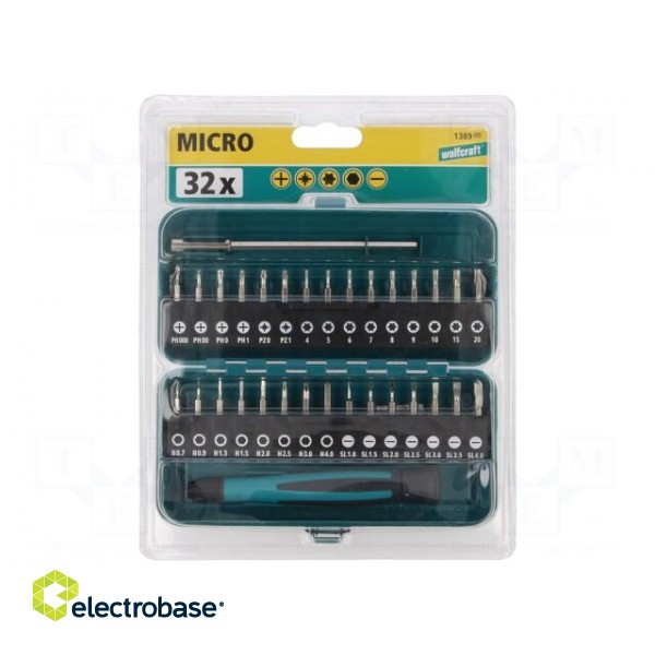 Kit: screwdriver bits | hex key,Phillips,slot,Torx® | metal case